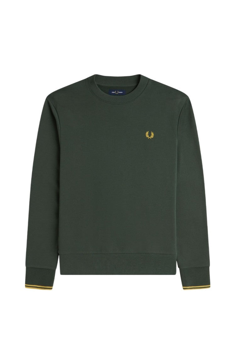 Fred Perry Crew-Neck Cotton Blend Sweatshirt With Curly Back Texture