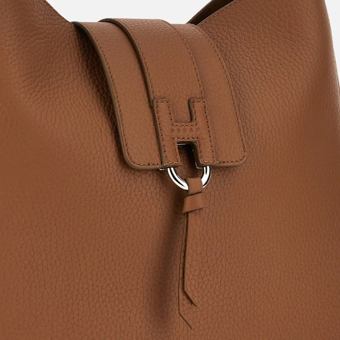 Hogan Brown H01x Hobo Verticale Leather Hobo Bag