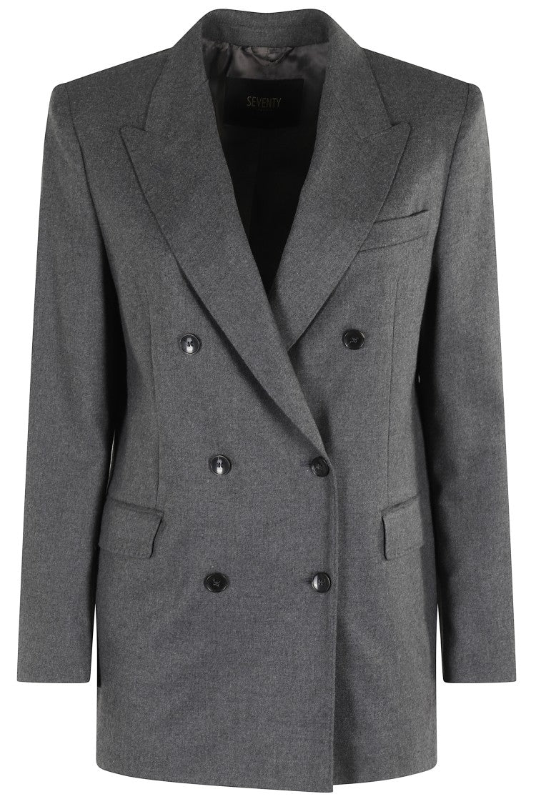 Seventy Double-Breasted Gray Blazer With Tailored Silhouette