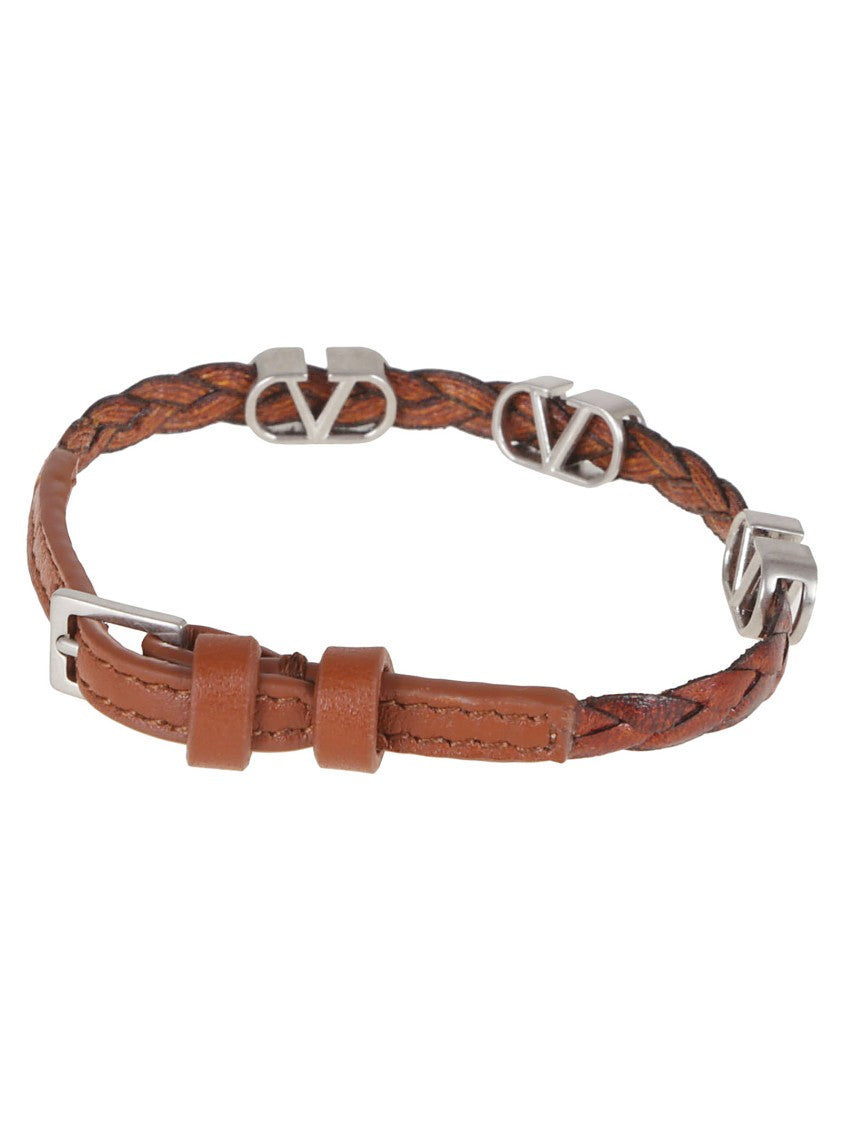 Valentino Brown Calfskin Bracelet