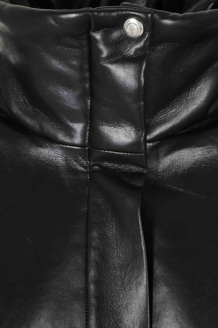 Anine Bing Black Cyrus Cropped Recycled Leather Jacket
