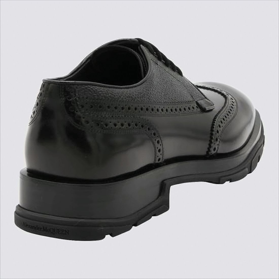 Alexander Mcqueen Leather Wingtip Loafers With Brogue Detailing