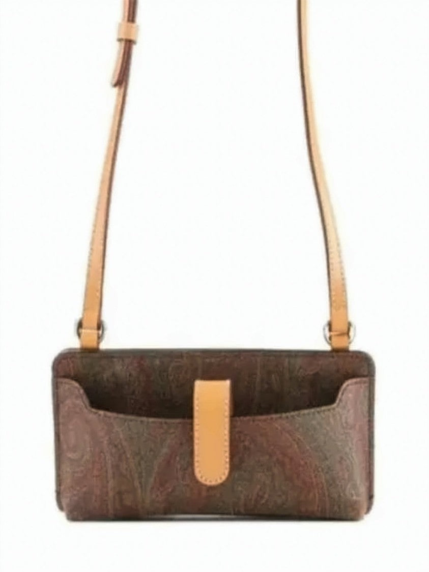 Etro Rectangular Crossbody Bag With Dark Paisley Pattern