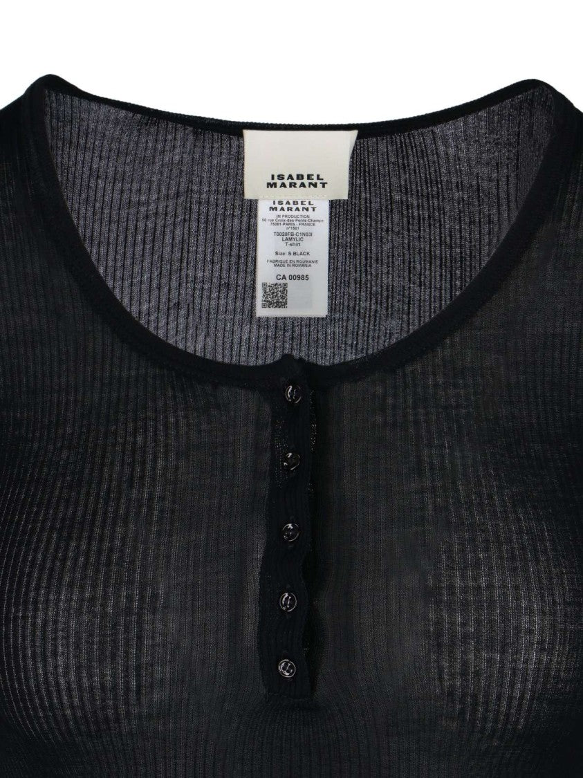 Isabel Marant Lamyli Ribbed Top – Black