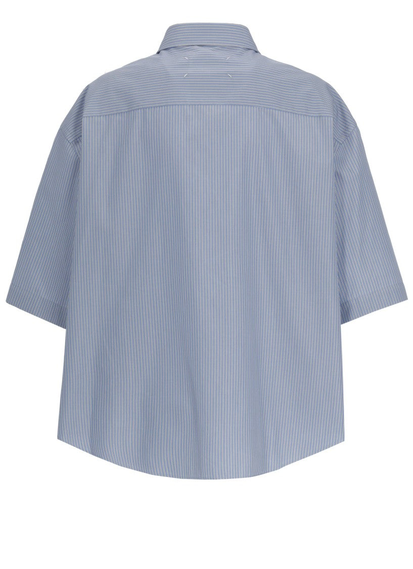 Maison Margiela Striped Short Sleeve Cotton Shirt