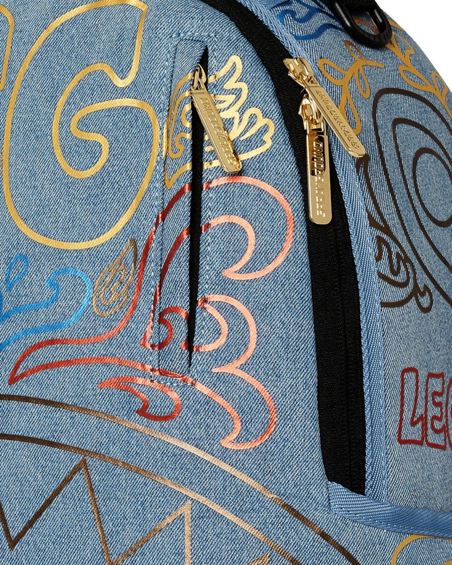 Sprayground Denim-Texture Backpack