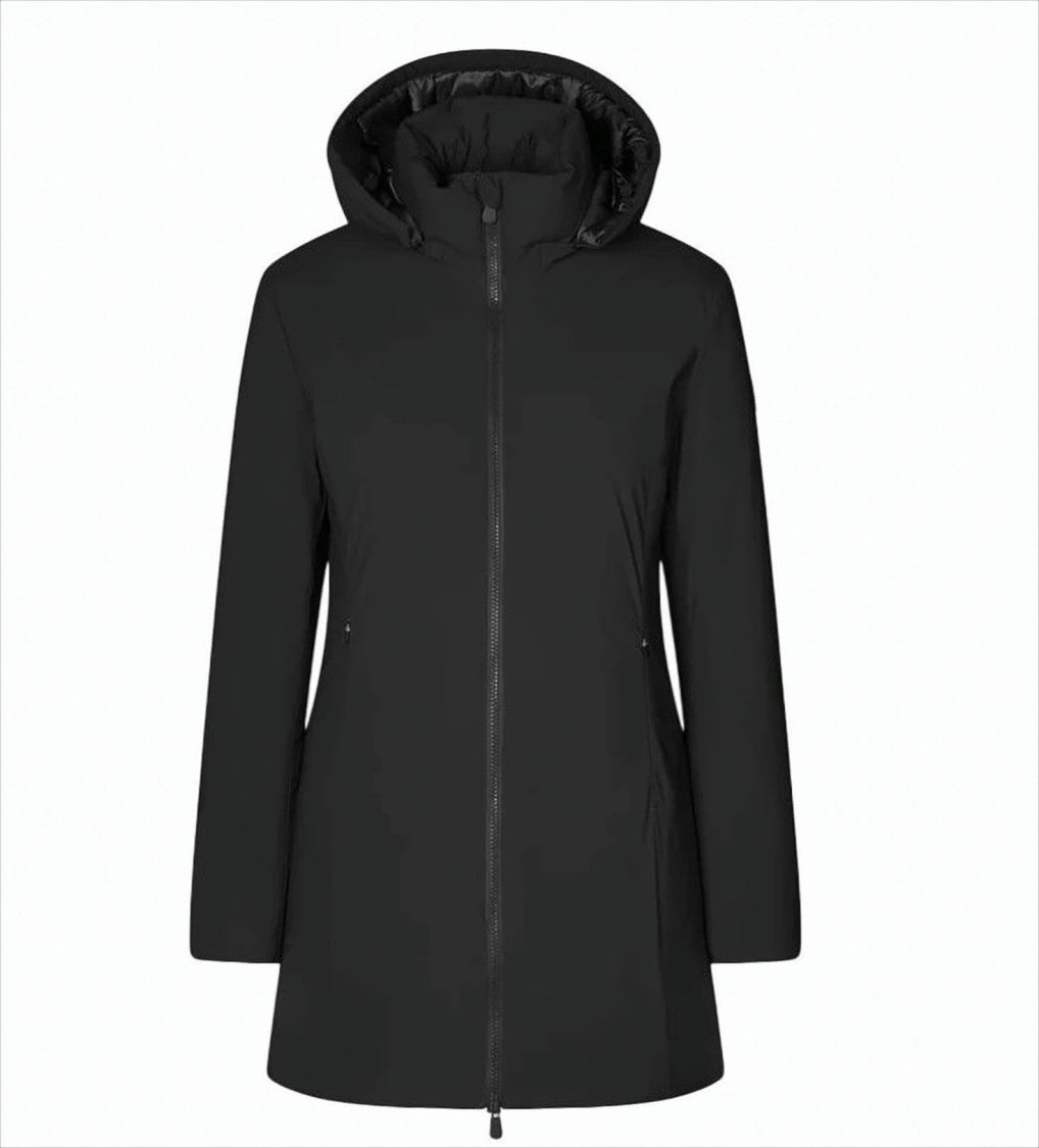 Save The Duck Short Black Jacket With Removable Hood