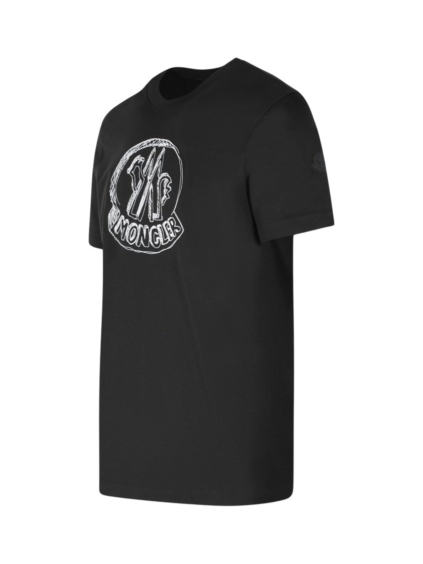 Moncler Ss Crew Neck Graphic Cotton T-Shirt