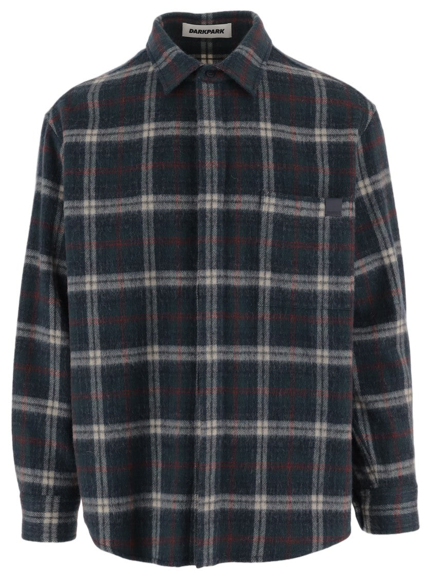 Darkpark Wool-Blend Shirt With Classic Collar And Check Pattern