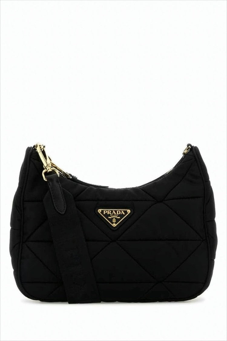Prada Quilted Shoulder Bag With Geometric Stitching