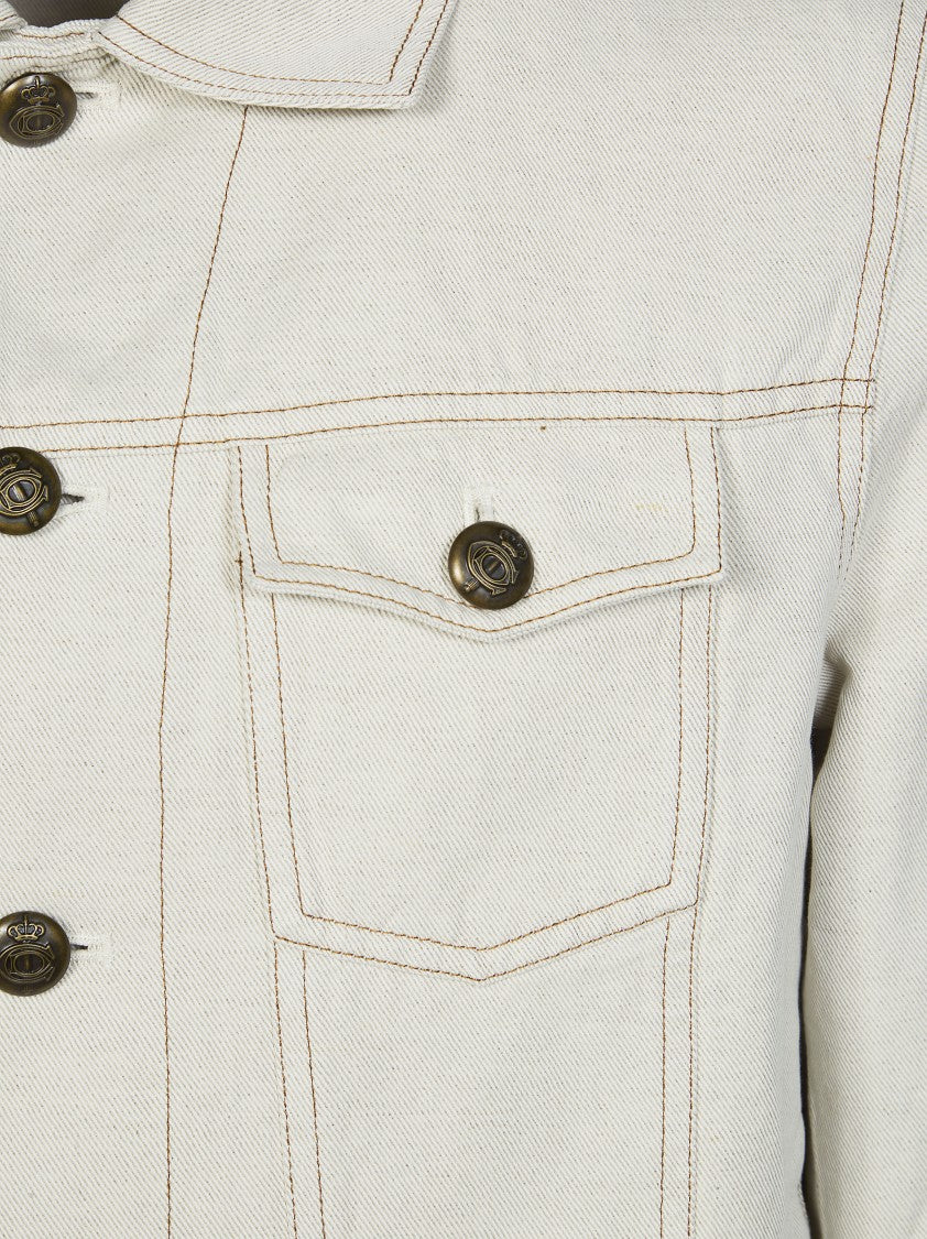 Circolo  Premium Denim Contrast Stitching Jacket