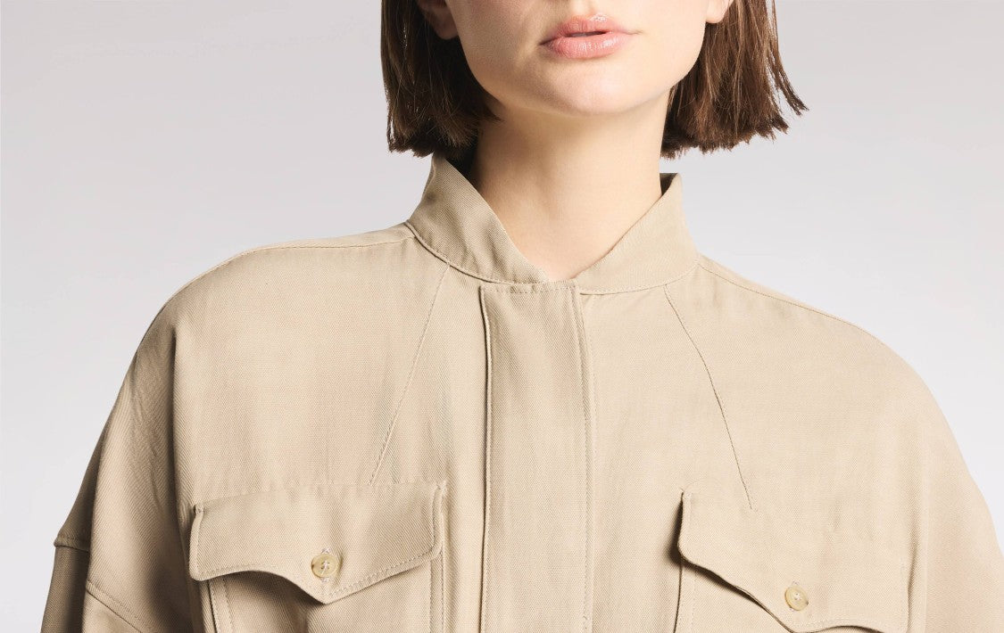 Fay Long-Sleeved Sahariana Overshirt With Adjustable Waist