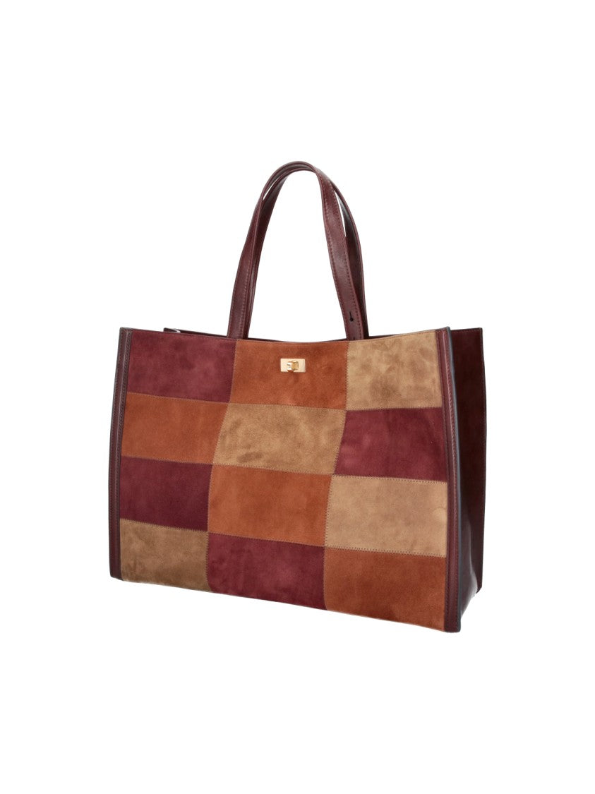 Anya Hindmarch Brown Mortimer Patchwork Suede Tote Bag