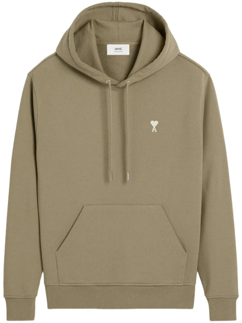 Ami Casual Green Hoodie With Drawstring
