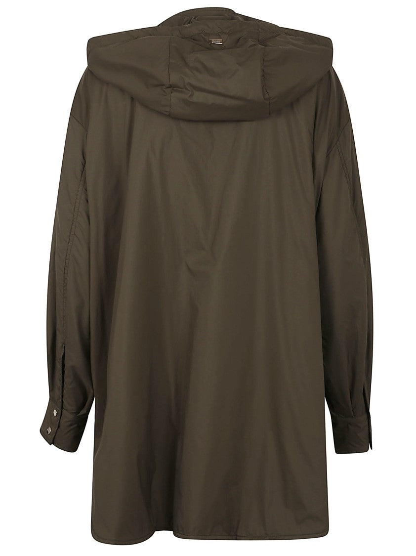 Herno Hooded Green Polyamide Blend Jacket