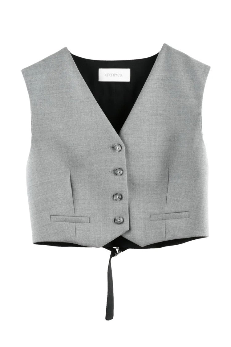 Sportmax Virgin Wool Vest - Grey