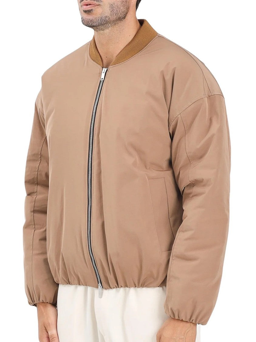I M Brian Brown Padded Polyester Bomber Jacket