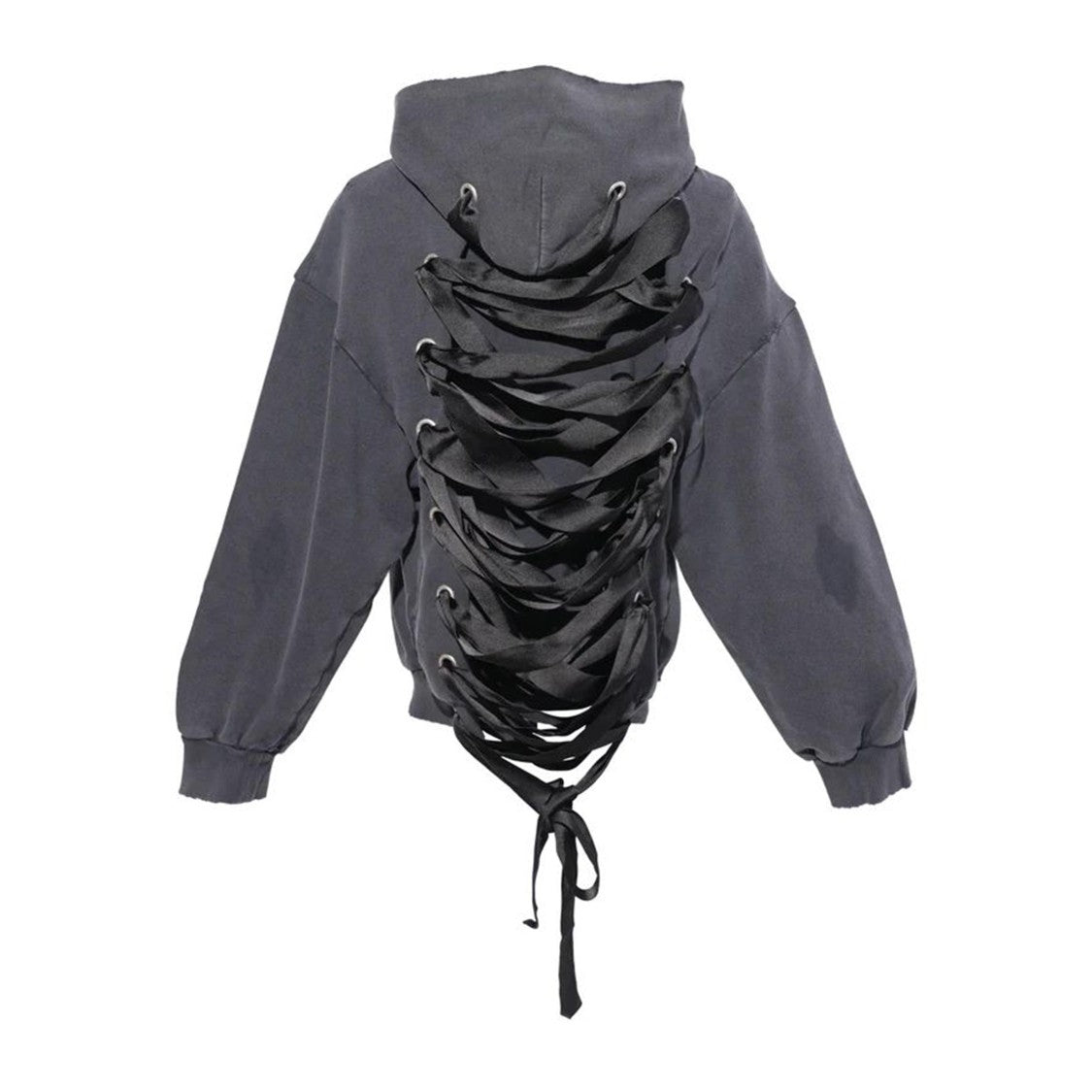 Balenciaga Lace-Up Zip-Up Hoodie