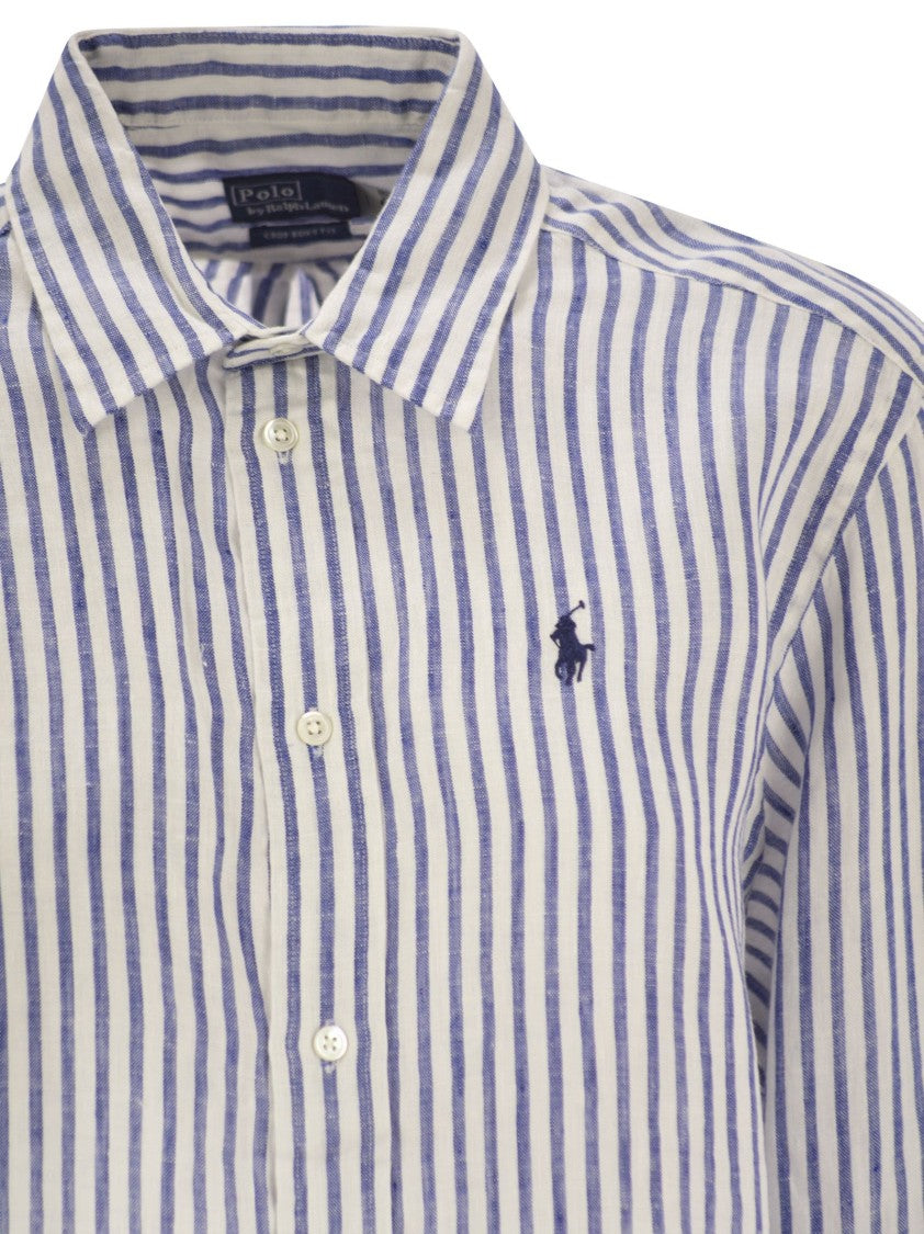 Polo Ralph Lauren Wide And Short Vichy Linen Shirt