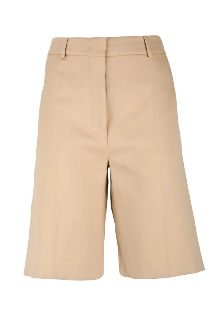 Sportmax Cotton Viscose Shorts - Beige
