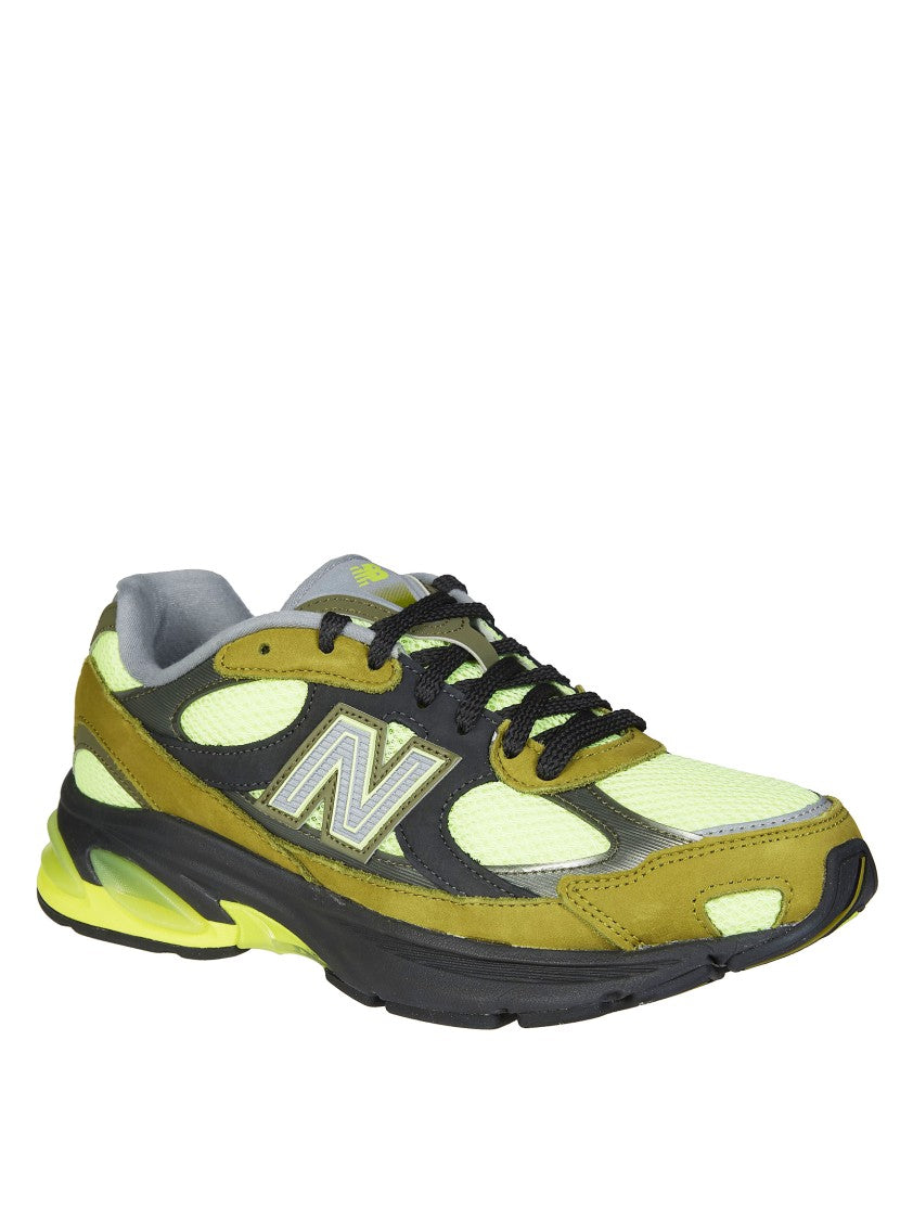 New Balance Olive Yellow Mesh Robust Sole Sneakers
