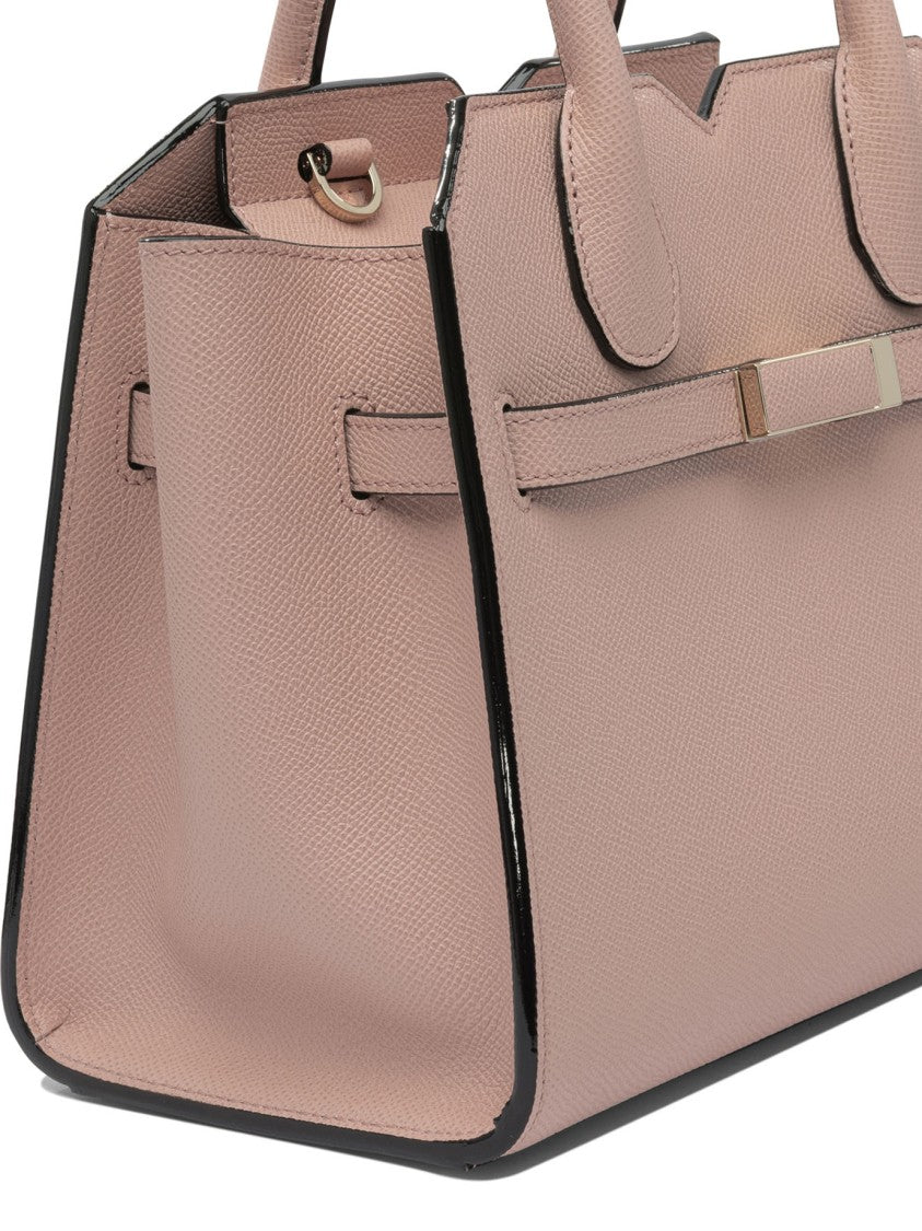 Valextra Milano Mini Handbag In Pink Calf Leather