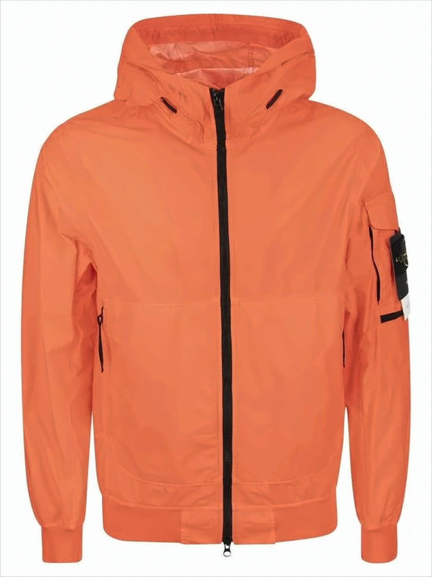 Stone Island Orange Hooded Casual Jacket