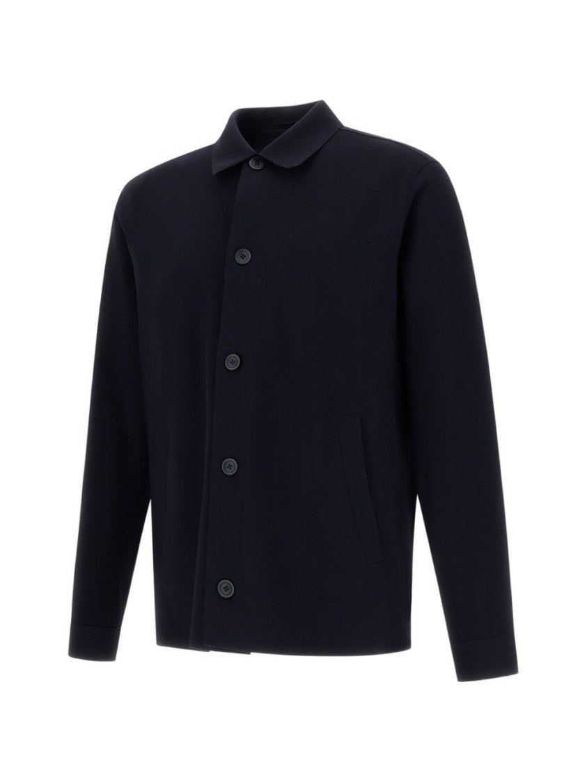Herno Casual Minimalist Jacket With Classic Collar And Button-Down Front