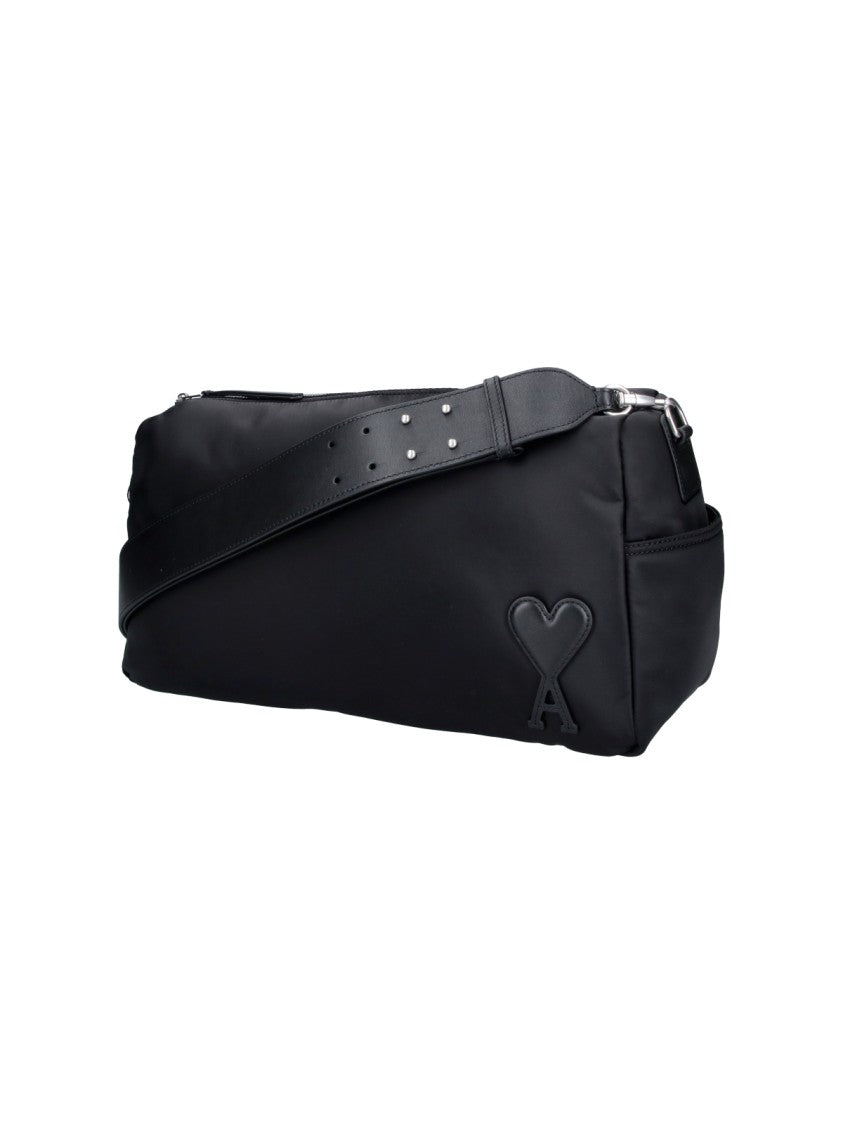 Ami Paris Black Marcel Compact Rectangular Shoulder Bag