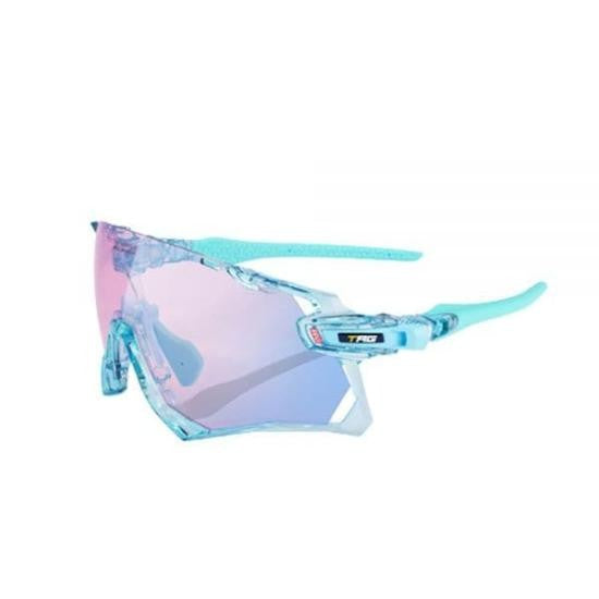 Tag Futuristic Wraparound Sunglasses With Translucent Frame