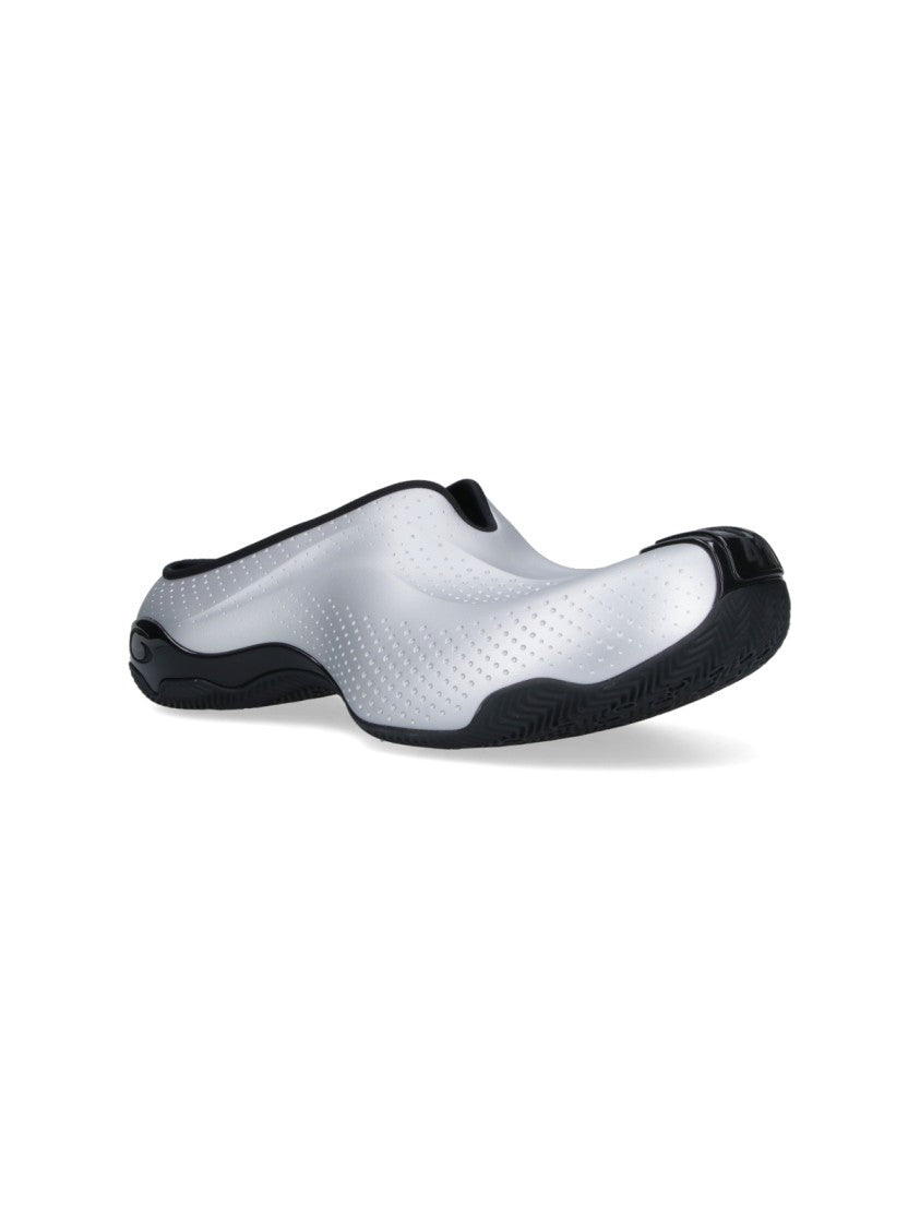 Balenciaga Metallic Silver Sneakers With Chunky Sole