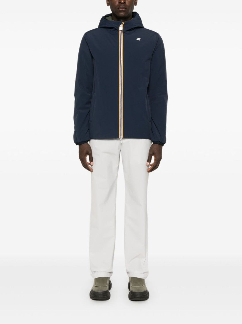 K-Way Reversible Navy Blue And Khaki Padded Jacket