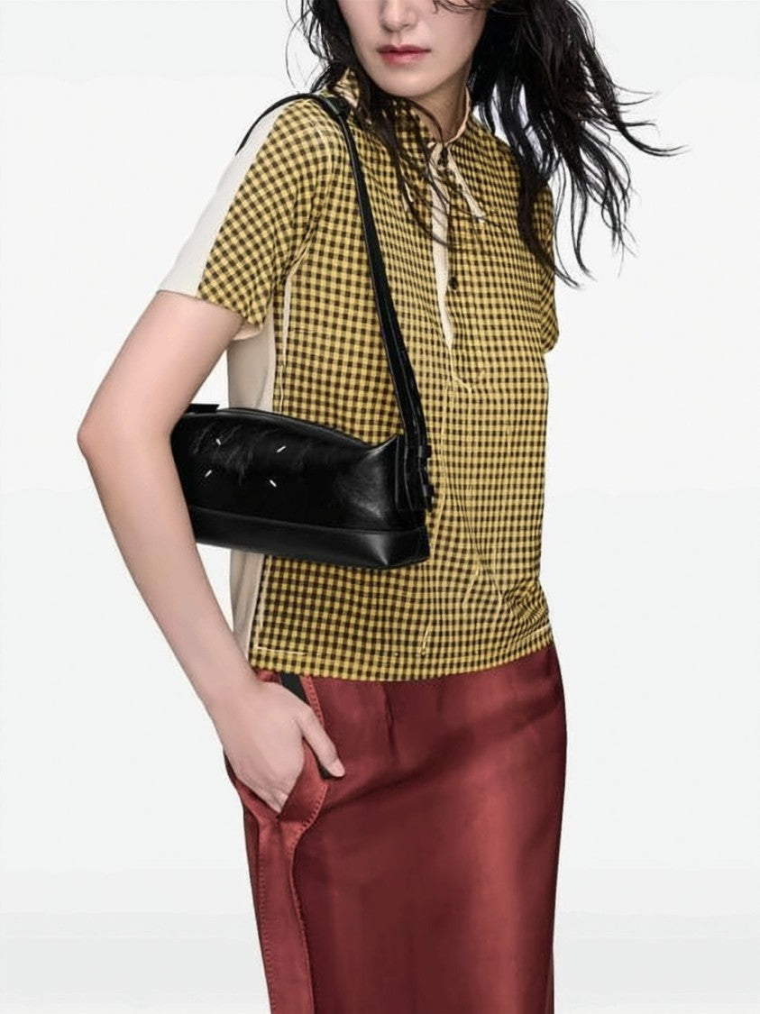Maison Margiela Rectangular Black Calf Leather Shoulder Bag