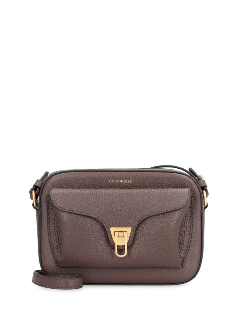 Coccinelle Textured Calfskin Shoulder Bag With Gold-Tone Clasp