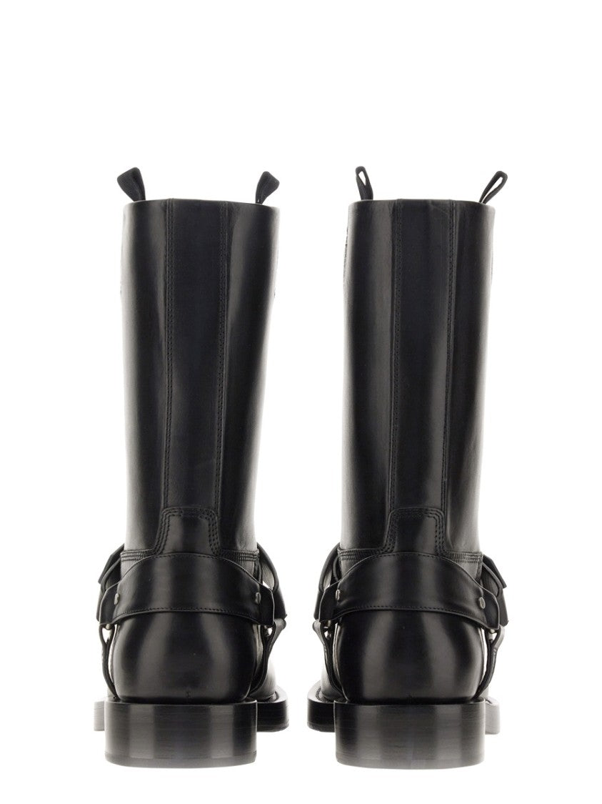 Burberry Knee-High Saddle Boots With Buckle Detail