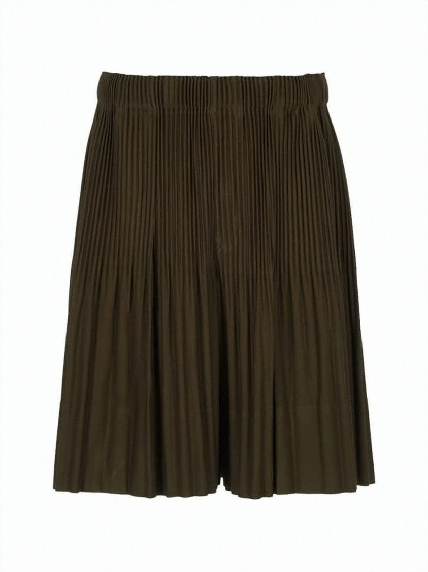 Homme Plissé Issey Miyake Pleated Brown Shorts With Relaxed Silhouette And Textured Finish