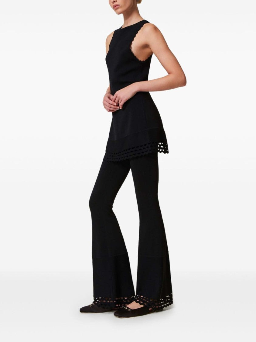 Twin-Set Flared Pants With Distinctive Scalloped Hemline