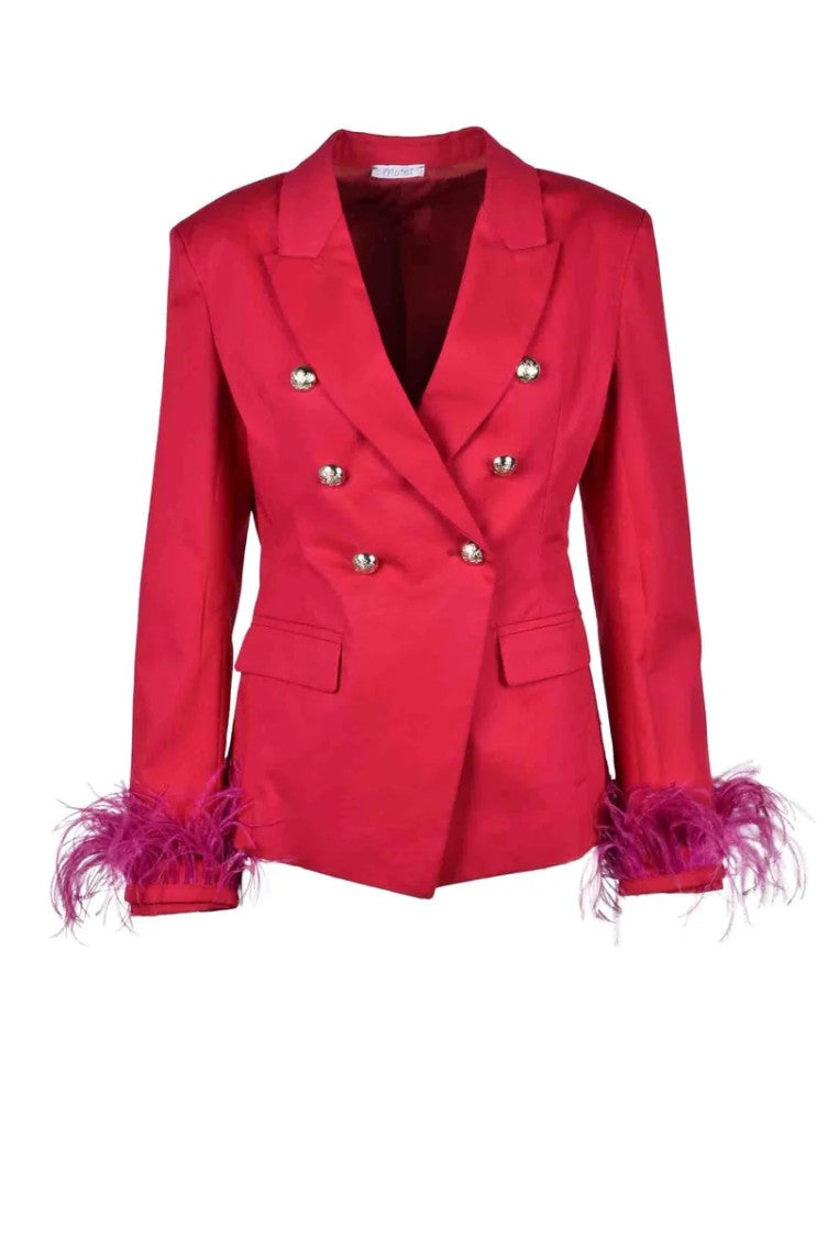 Motel Fuchsia Double-Breasted Jacket