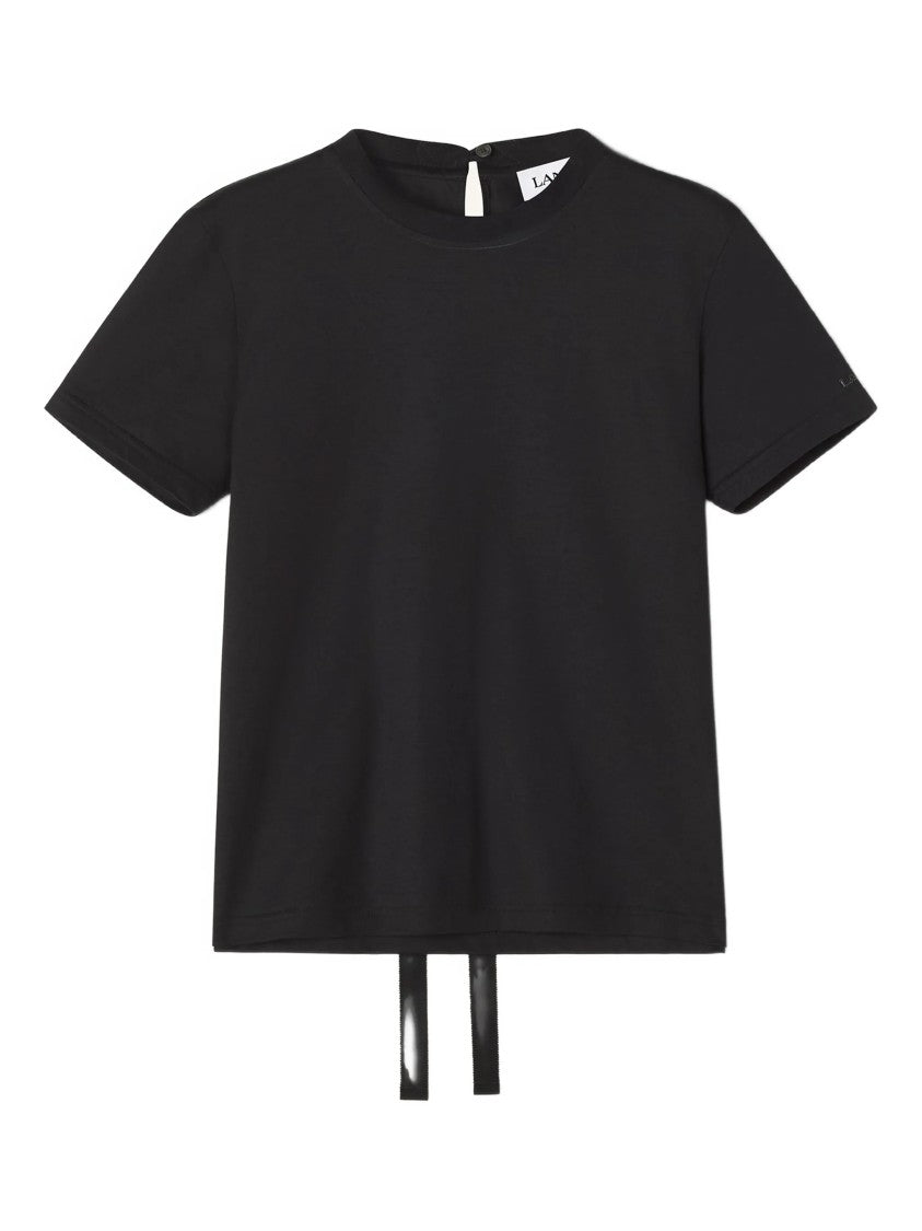Lanvin Black Knot Detail Cotton T-Shirt