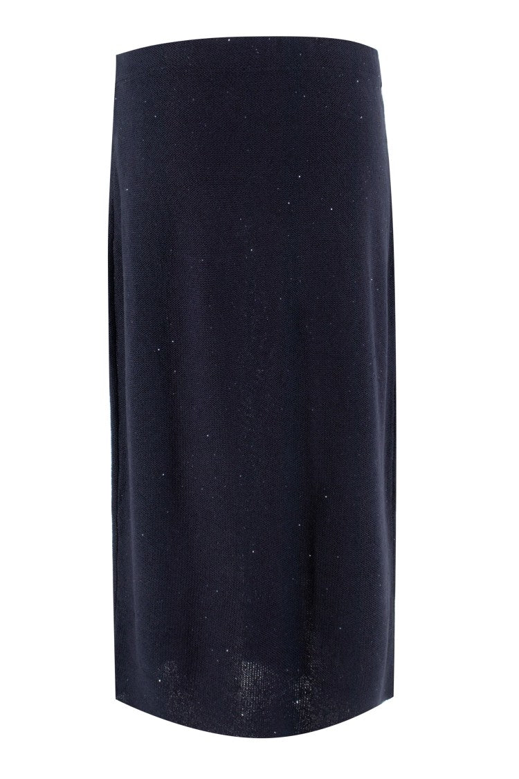 Fabiana Filippi Sequined Pencil Skirt With Cotton-Linen Blend Fabric