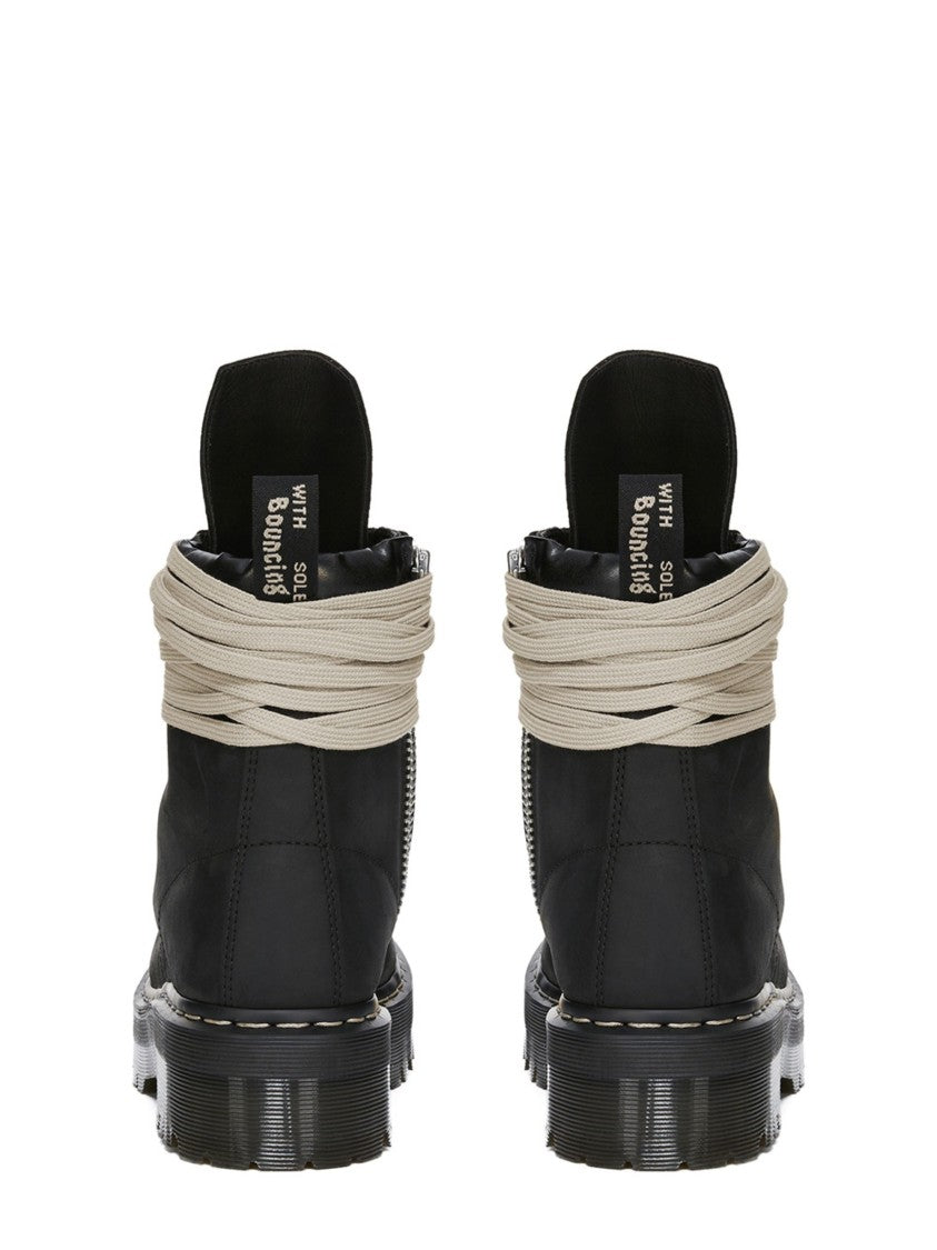 Dr. Martens X Rick Owens Black Side-Zip Steel-Toe Quad Sole Boots
