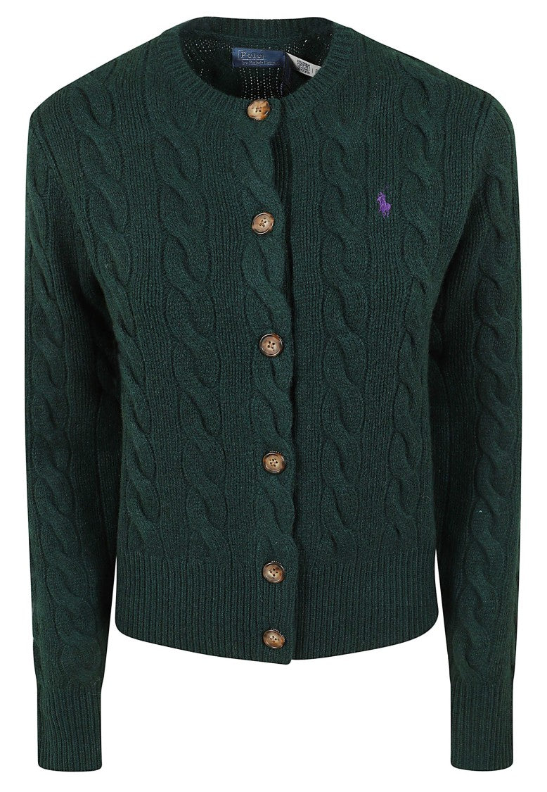 Polo Ralph Lauren Wool-Blend Cable-Knit Tortoiseshell Cardigan