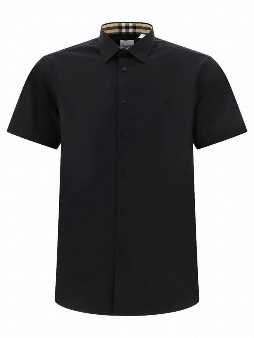 Burberry Black Short-Sleeved Shirt With Classic Collar