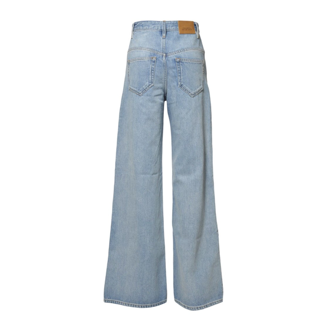 Isabel Marant Lemony Blue Denim Wide-Leg Jeans