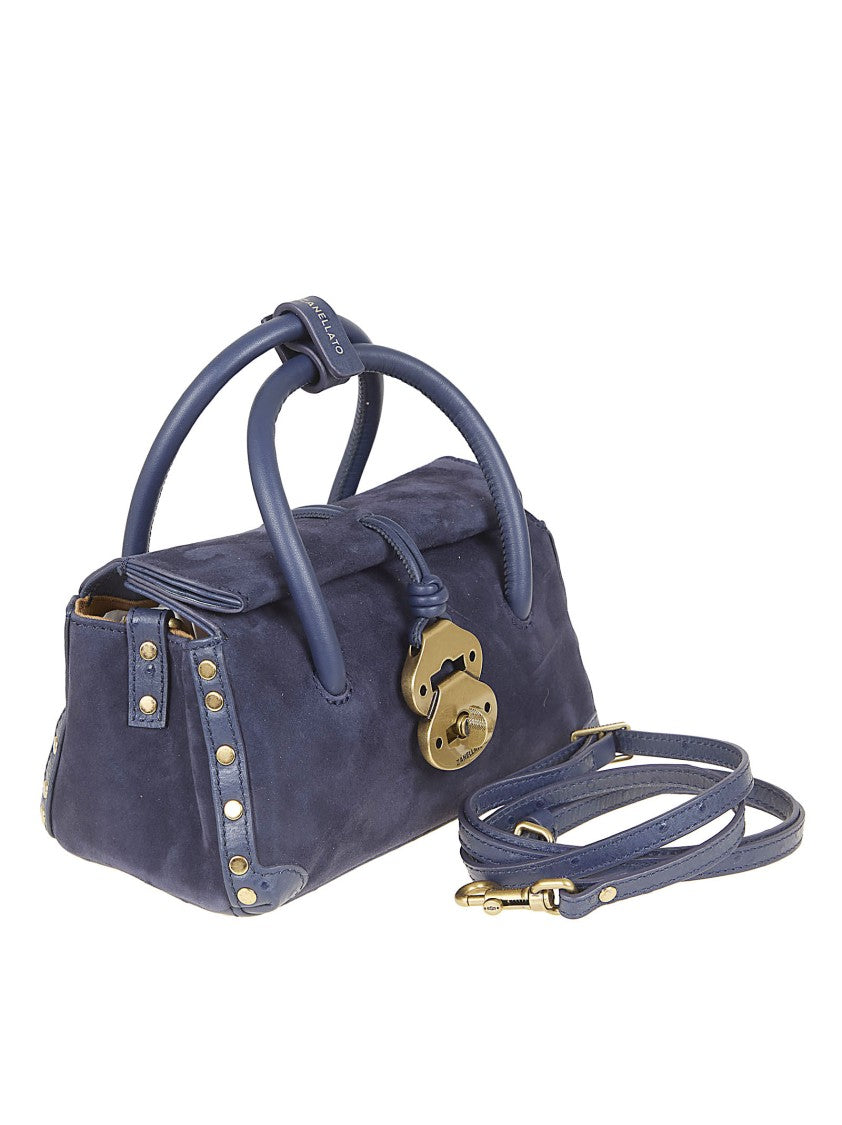 Zanellato Zashmere Leather Dotta Baby Bag With Engraved Metal Clasp