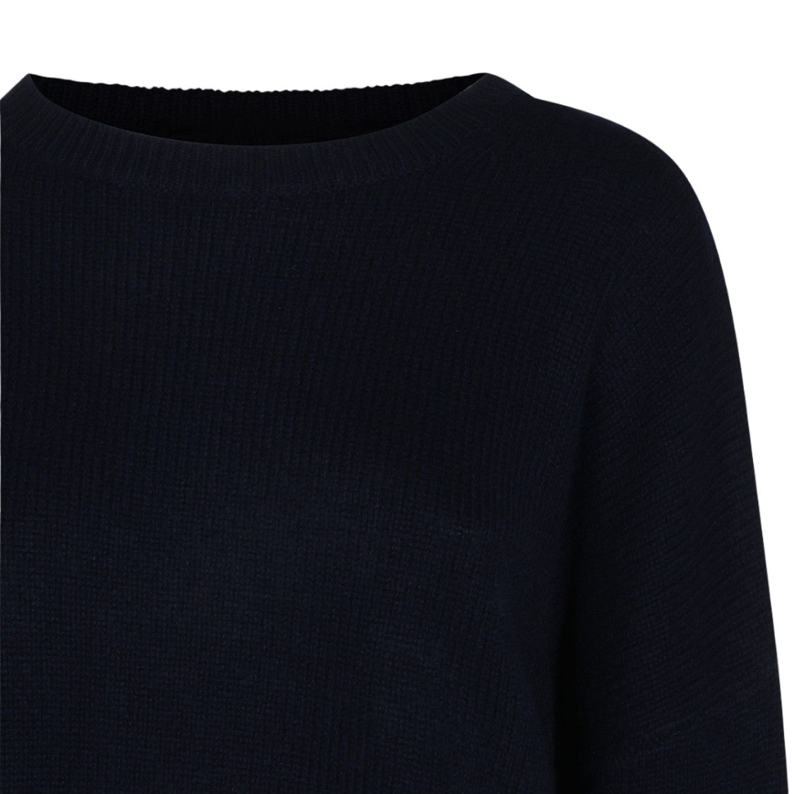 Lisa Yang Asymmetrical Hem Black Sweater With Extended Ribbed Cuffs