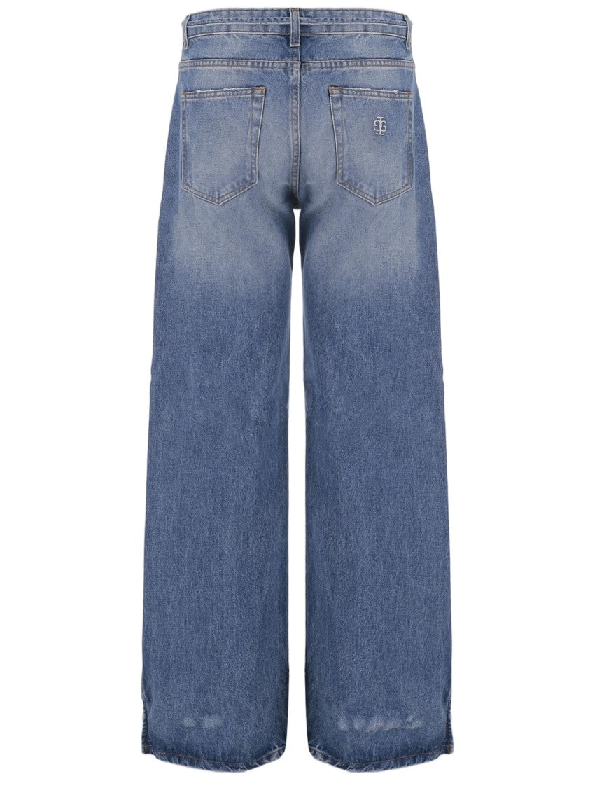 The Garment Denim Wide-Leg Drawstring Cotton Jeans