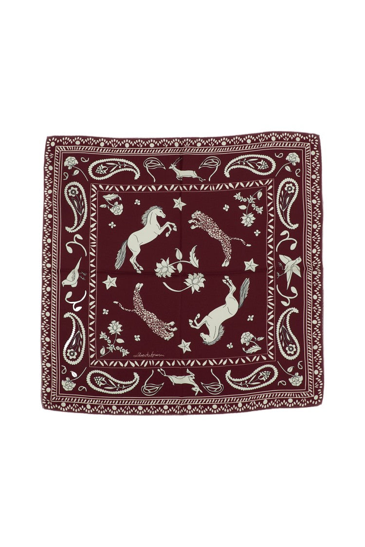 Alberto Biani Double-Sided Graphic Print Silk Foulard