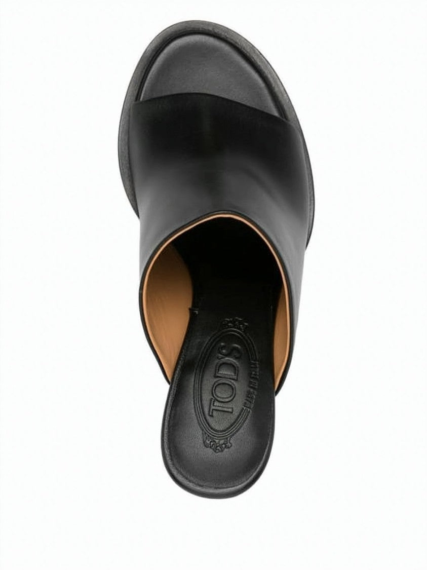 Tod's Open-Toe Mid-Height Block Heel Mules