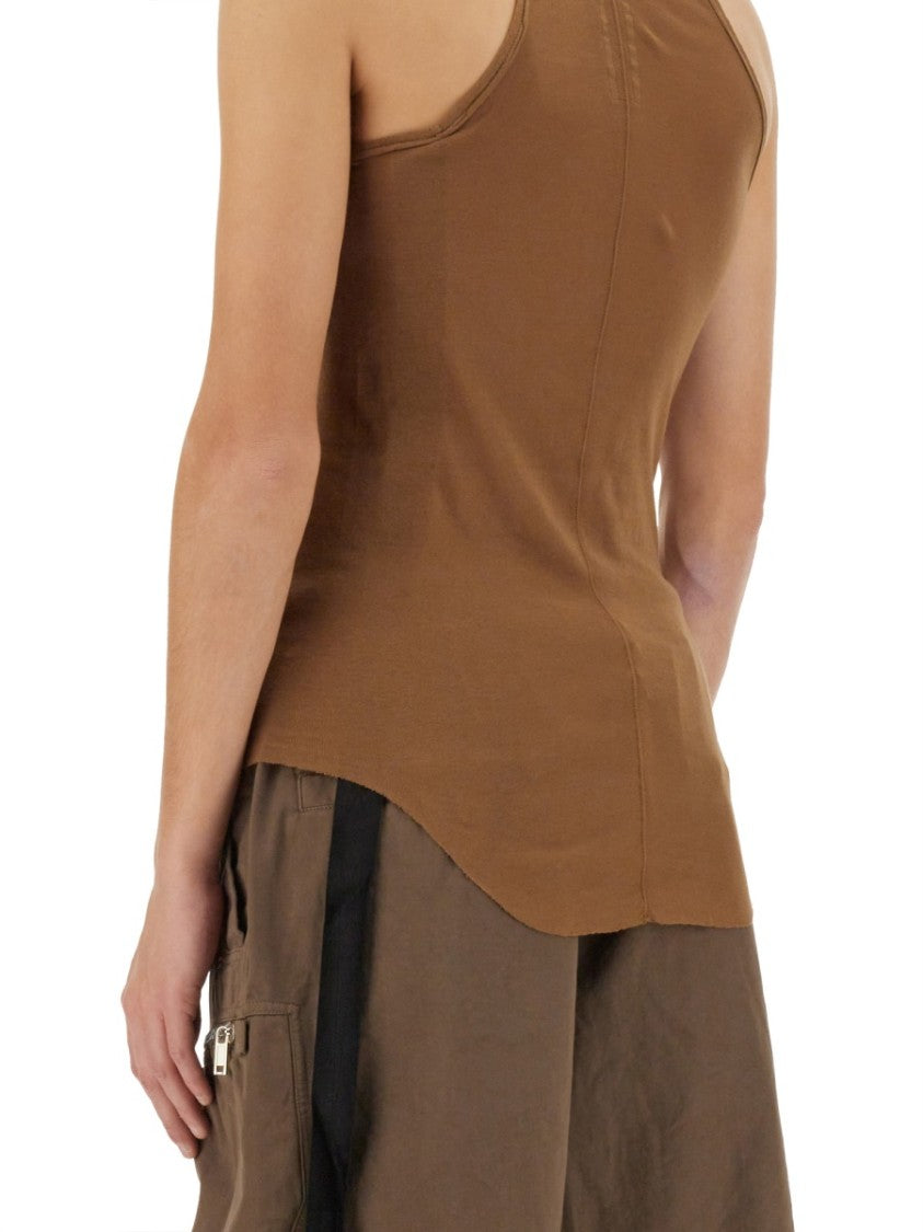 Drkshdw By Rick Owens Slim-Fit Brown Cotton Tank Top